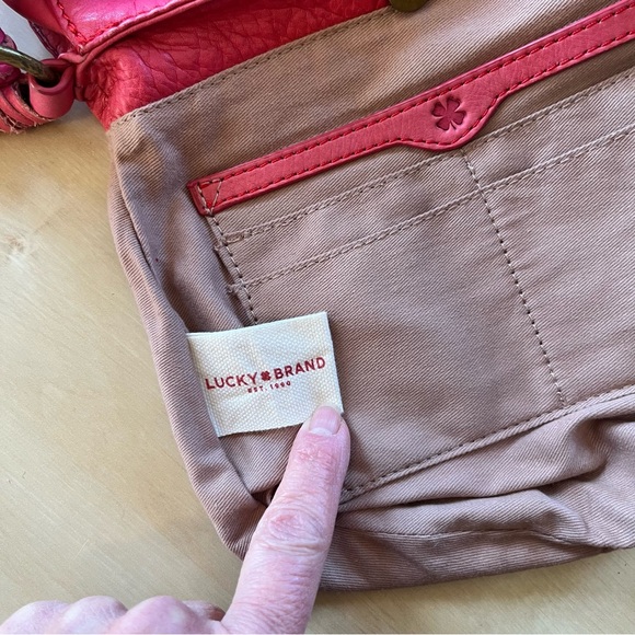Lucky Brand Coral-Pink Leather Crossbody with Tassel - Picture 9 of 12